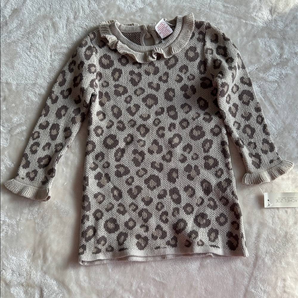 NWT Rachel Zoe Leopard Sweater Dress Size 3